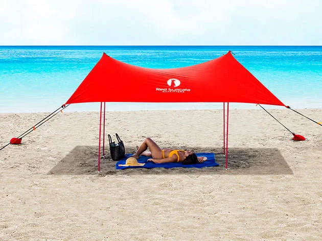 Red Large Beach Sun Shade Canopy Tent B499