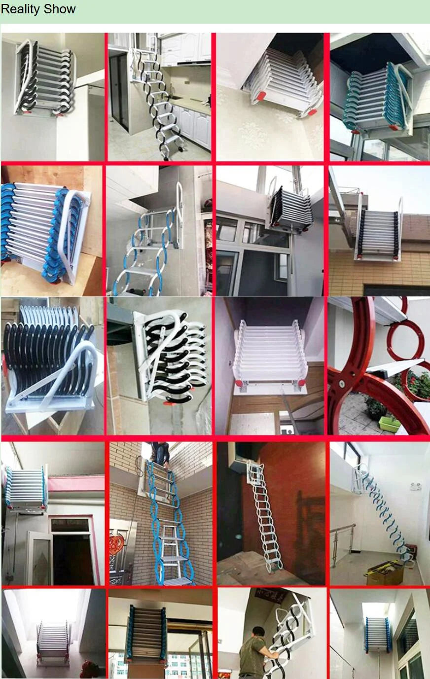 Blue Retractable Folding Attic Ladder B20206