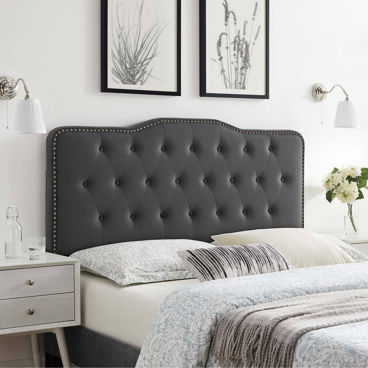 Pink Tufted Performance Velvet King/California King Headboard A78361