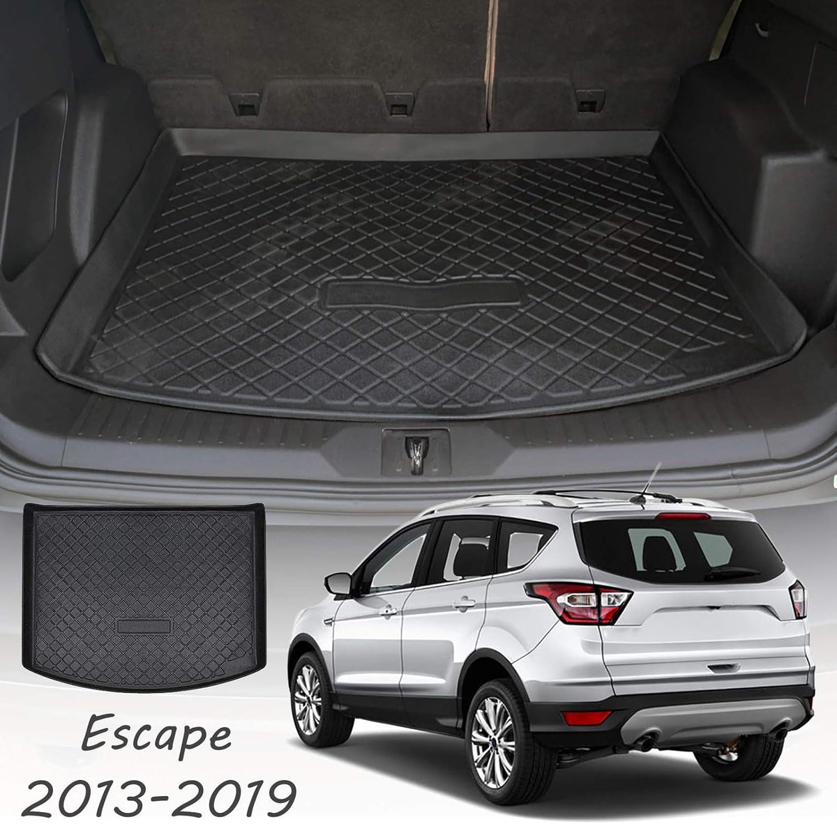 Black Cargo Liner Trunk Mat Floor Mat Cargo Tray for Ford Escape T5198