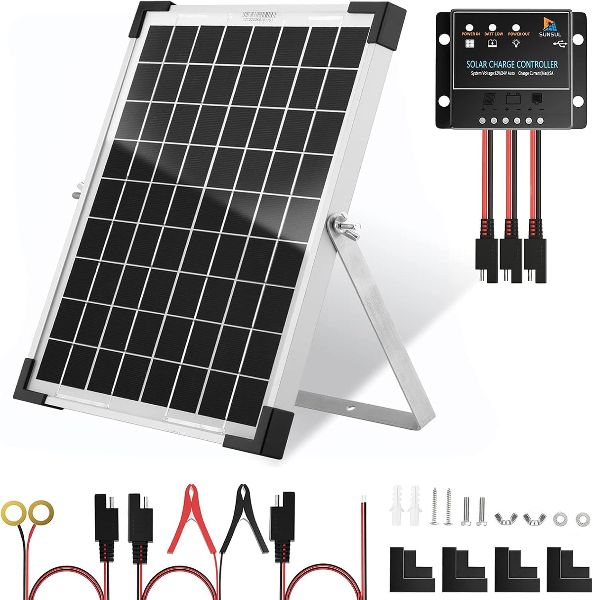 100W 12V Monocrystalline Solar Panel Kit with 30A PWM Charge Controller U26339