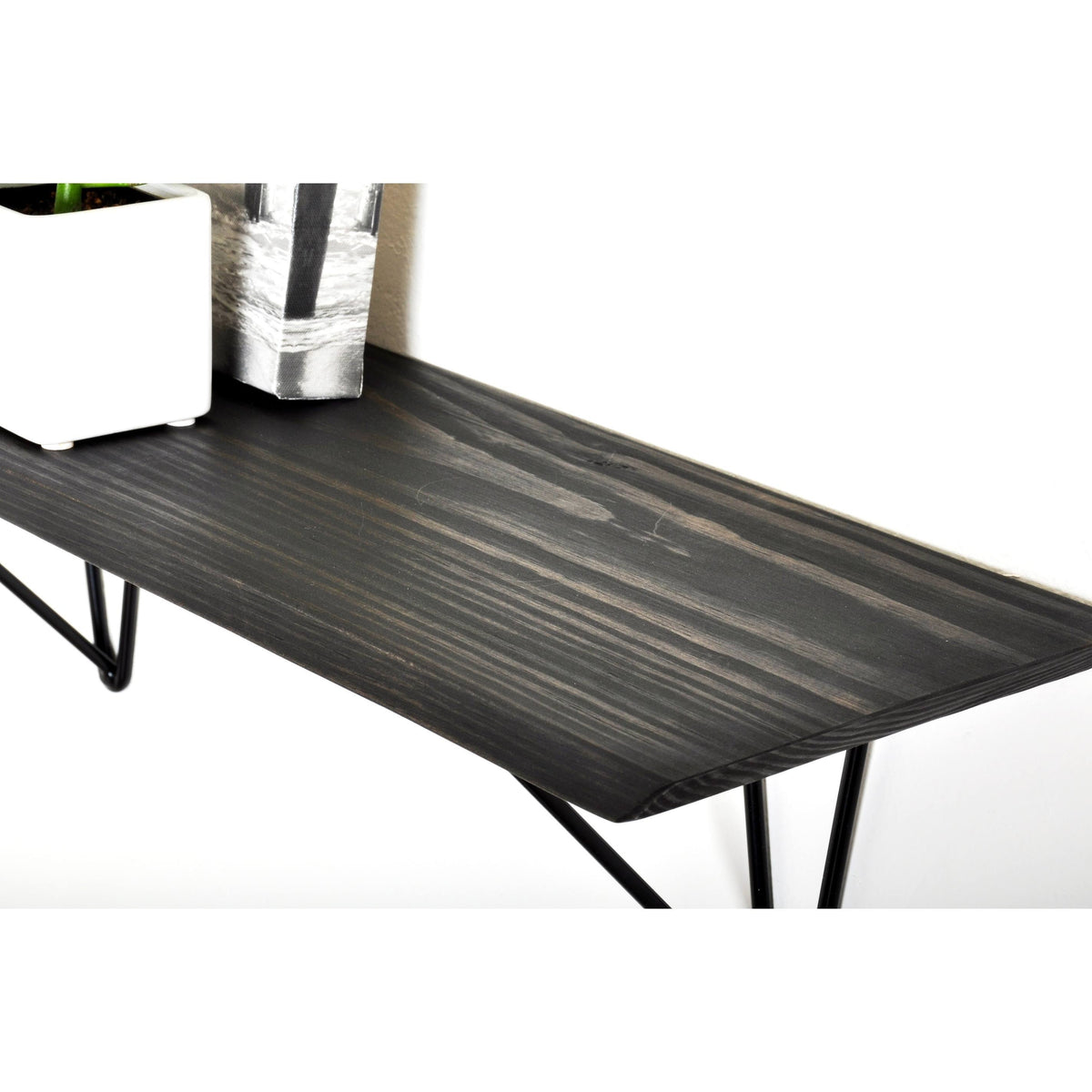 Black Wood Bracket Shelf J684