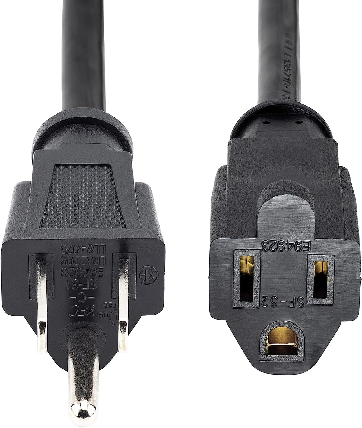 20 ft 16 AWG Power Extension Cord, NEMA 5-15R to NEMA 5-15P, 125V 13A SJT M512868