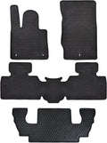 Black 3 Rows Rubber Car Floor Mats Y206625