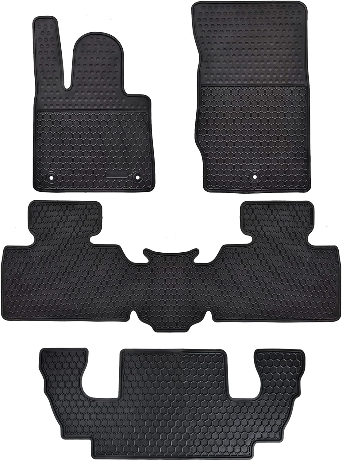 Black 3 Rows Rubber Car Floor Mats Y206625