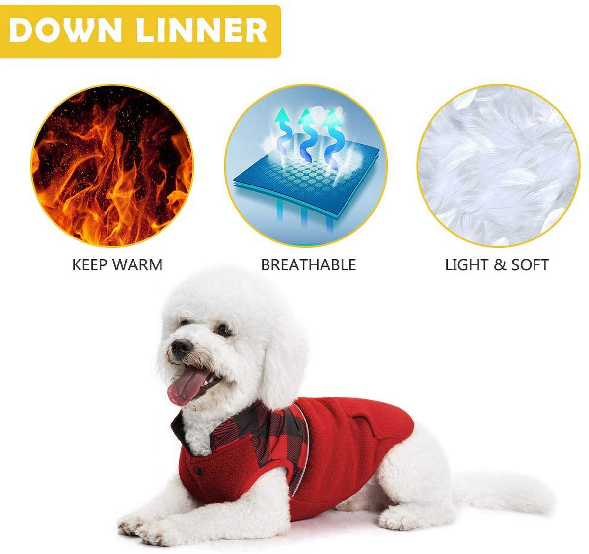 Reversible Polar Fleece Dog Vest Winter Coat with Water-Proof Side X750