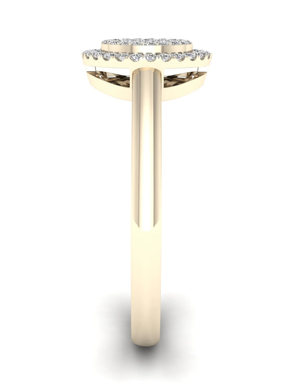10K Yellow Gold Diamond Cluster Halo Ring U637