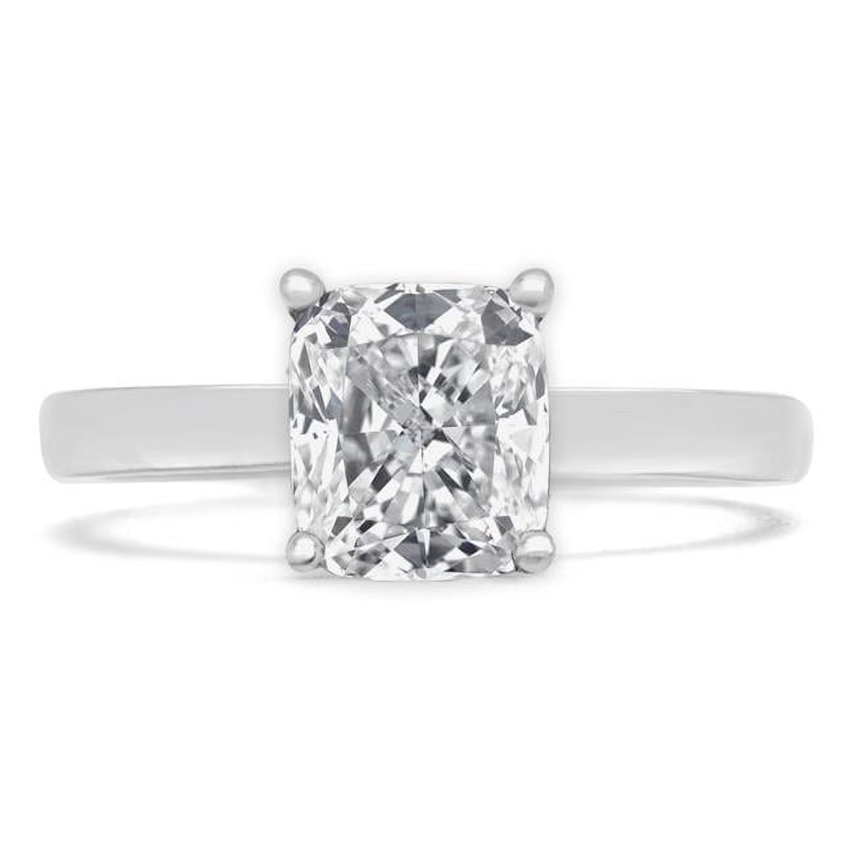 14K White Gold Diamond Solitaire Engagement Ring U1326