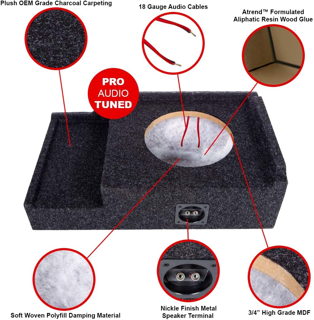 Charcoal Single 12 Sealed Carpeted Subwoofer Enclosure R56072