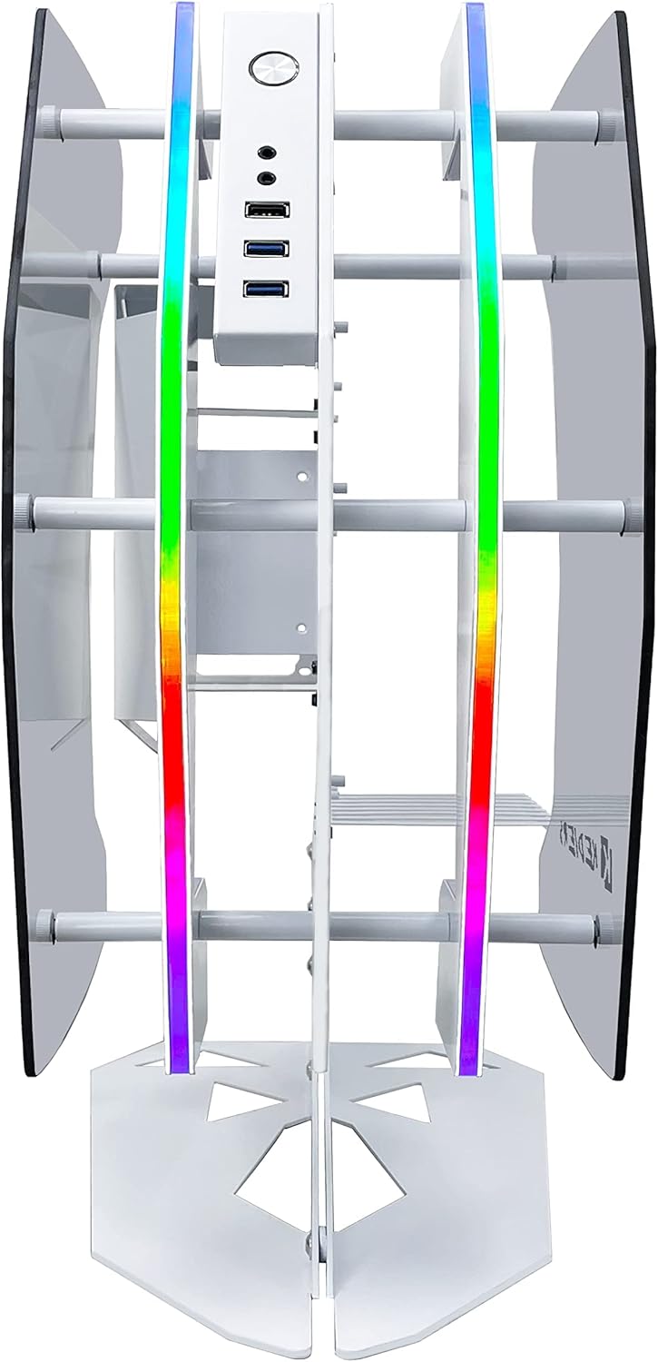 ATX Tower Tempered Glass Gaming Computer Case with 2 RGB Light Boards D952