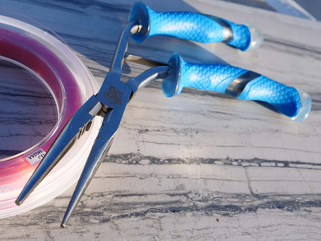Blue Titanium Bonded Stainless Steel Fishing Pliers N17376