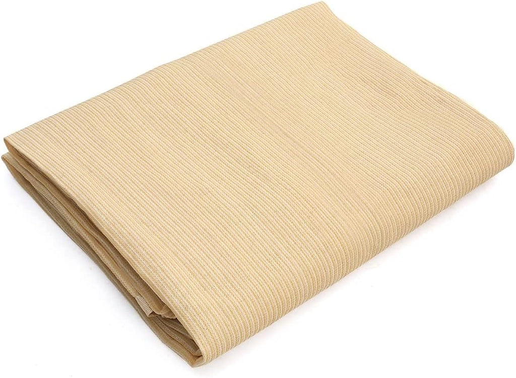90% Shade Fabric Sun Shade Cloth Taped Edge with Grommets 12’ x 20’, Wheat J63702