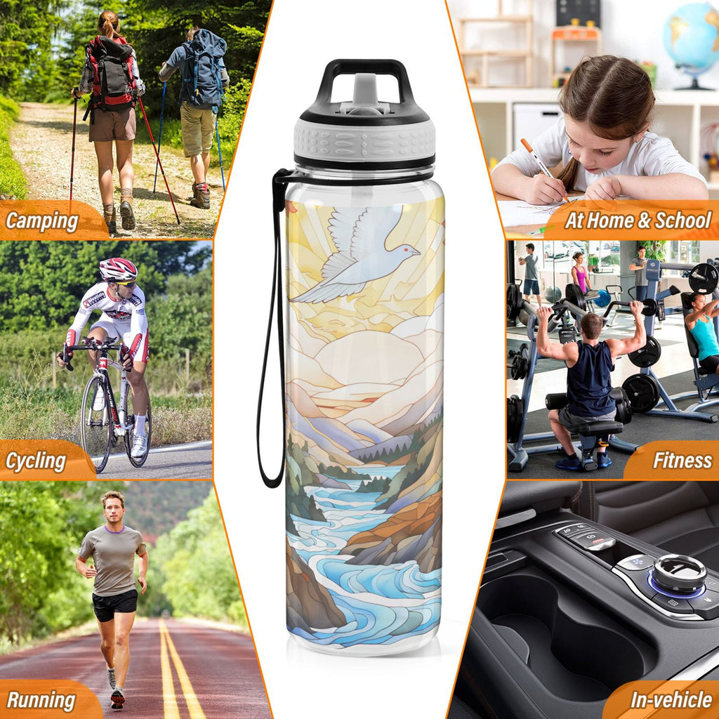 32oz Tritan Leakproof Clear Water Bottle with Straw N19313