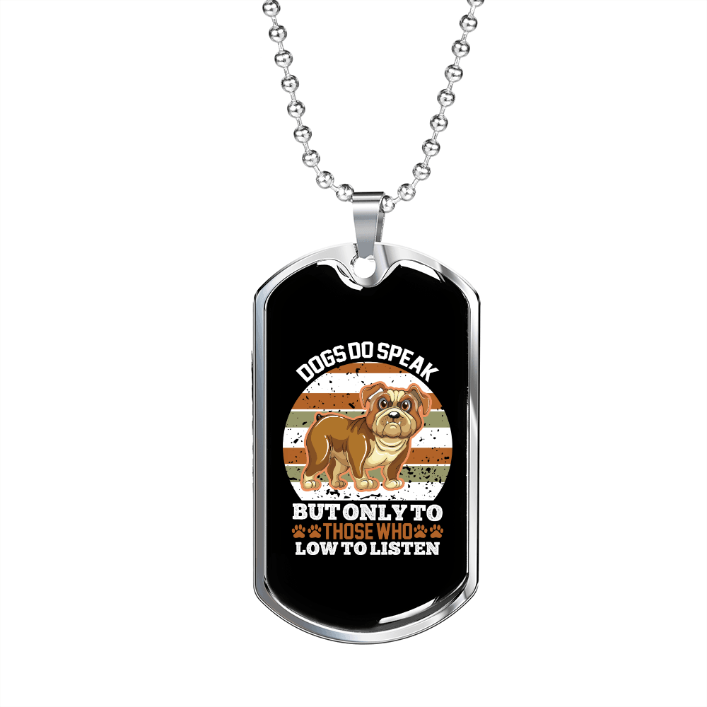 White Necklace Stainless Steel Dog Tag 24" Chain Y222748