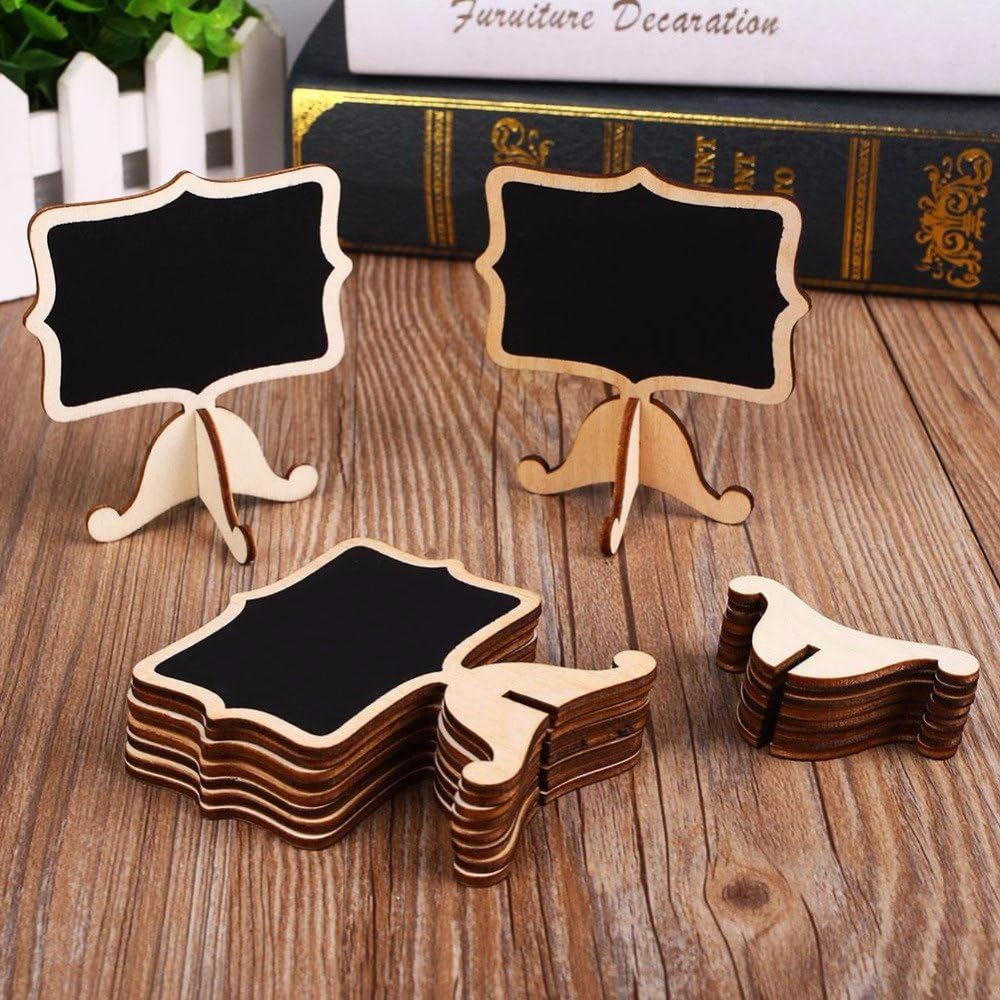 20 Pcs Wood Mini Chalkboard Signs with Easels P35563