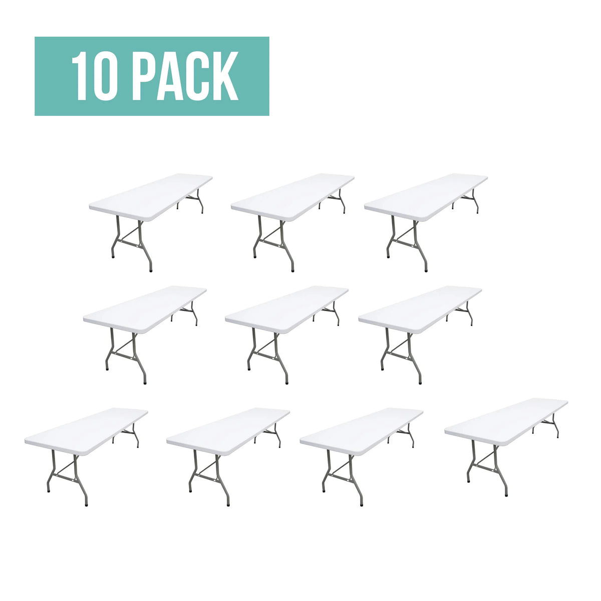 Plastic Folding Table 8' x 30'' 10-Pack D831