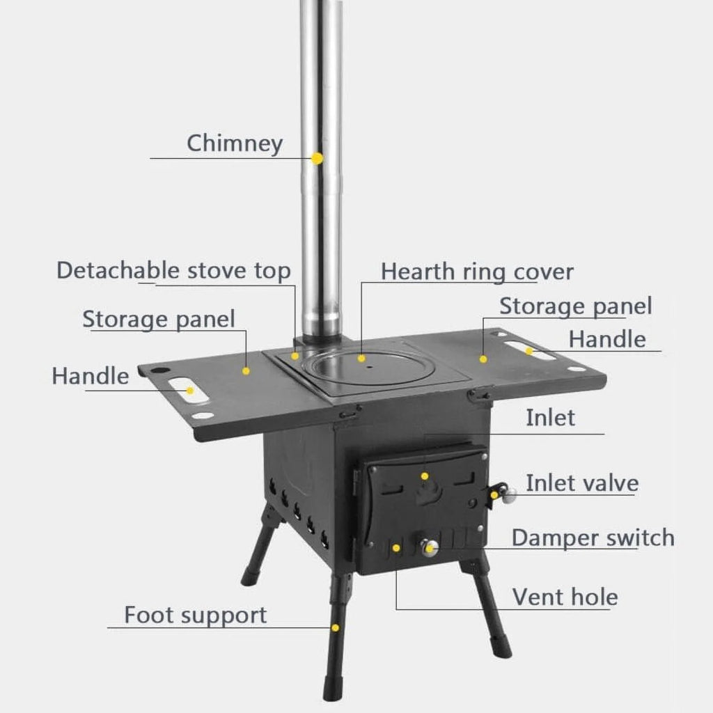 Portable Wood Burning Stove for Tent Cooking Z756713