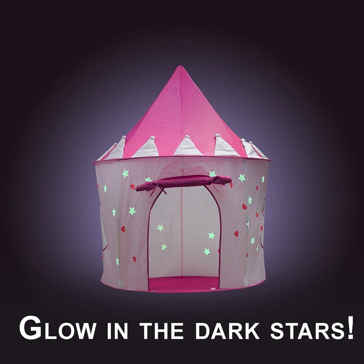 5-Piece Princess Castle Play Tent with Glow in The Dark Stars & Butterfly Dress Up Costume C797496
