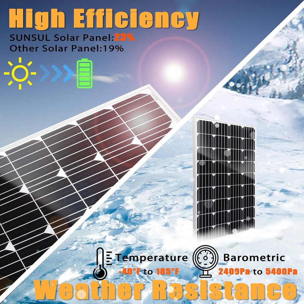 100W 12V Monocrystalline Solar Panel Kit with 30A PWM Charge Controller U26339