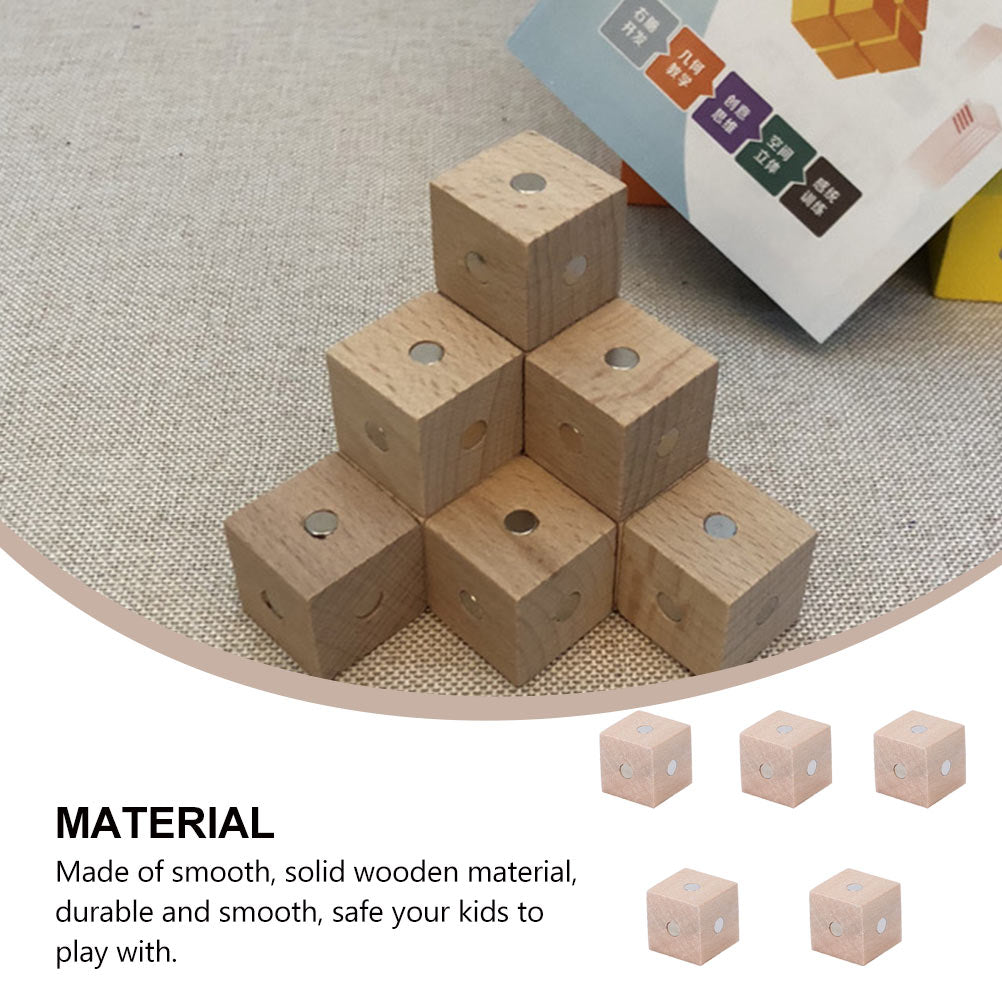 Magnetic Wooden Building Blocks Cube Toys R48925