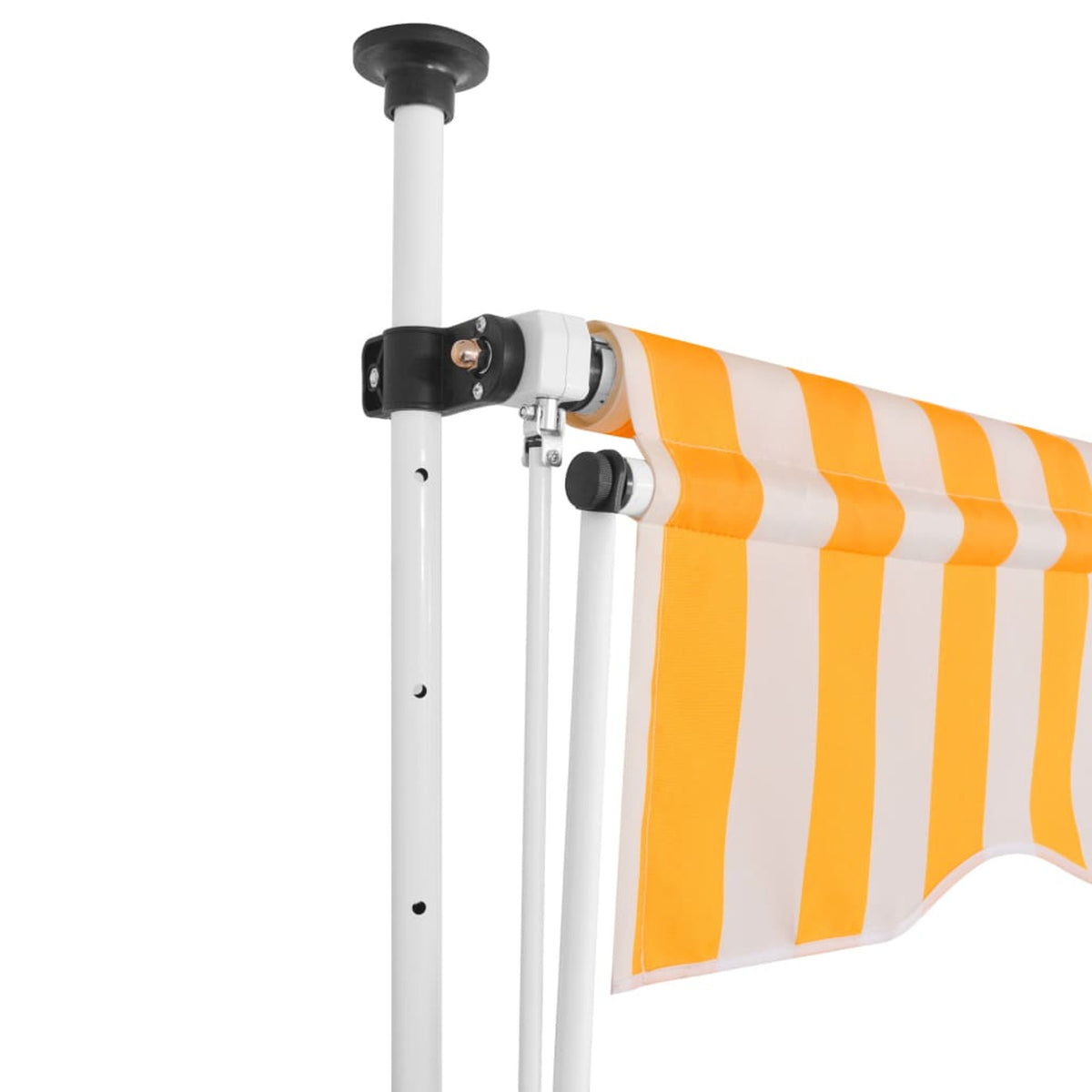 Manual Retractable Awning 59" Orange and White Stripes O298
