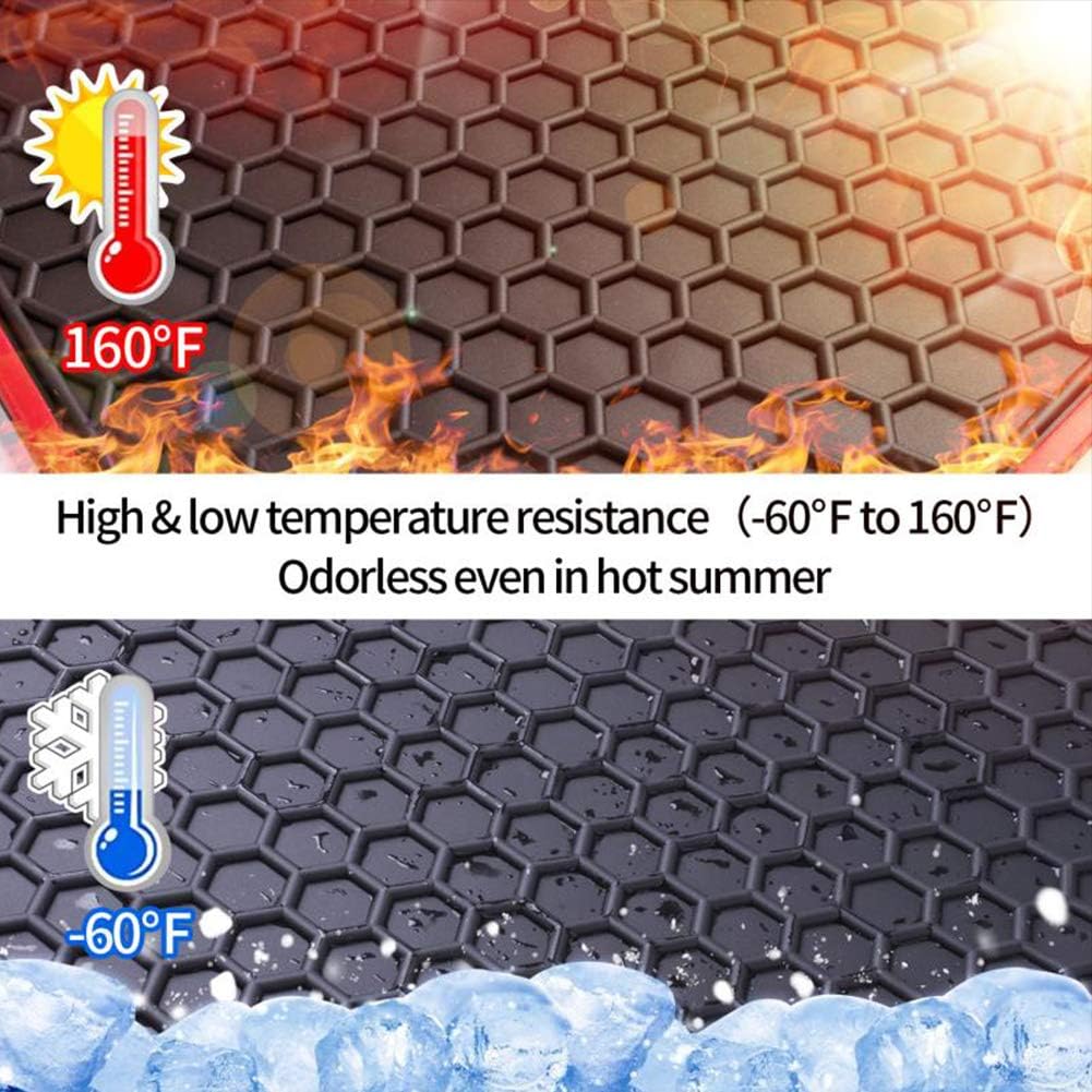 Black 3 Rows Rubber Car Floor Mats Y206625