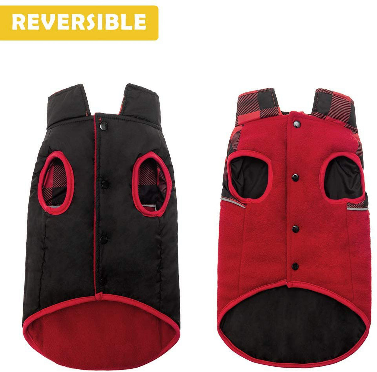 Reversible Polar Fleece Dog Vest Winter Coat with Water-Proof Side X750