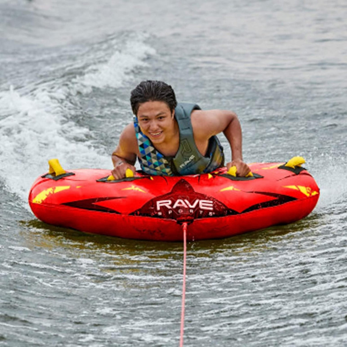 Red Nylon Inflatable Towable Float with Foam Handles U140