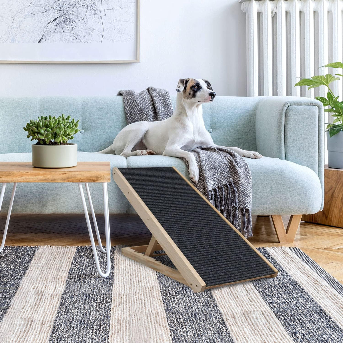 Adjustable Pet Ramp for Couch or Bed with Paw Traction Mat Q851920