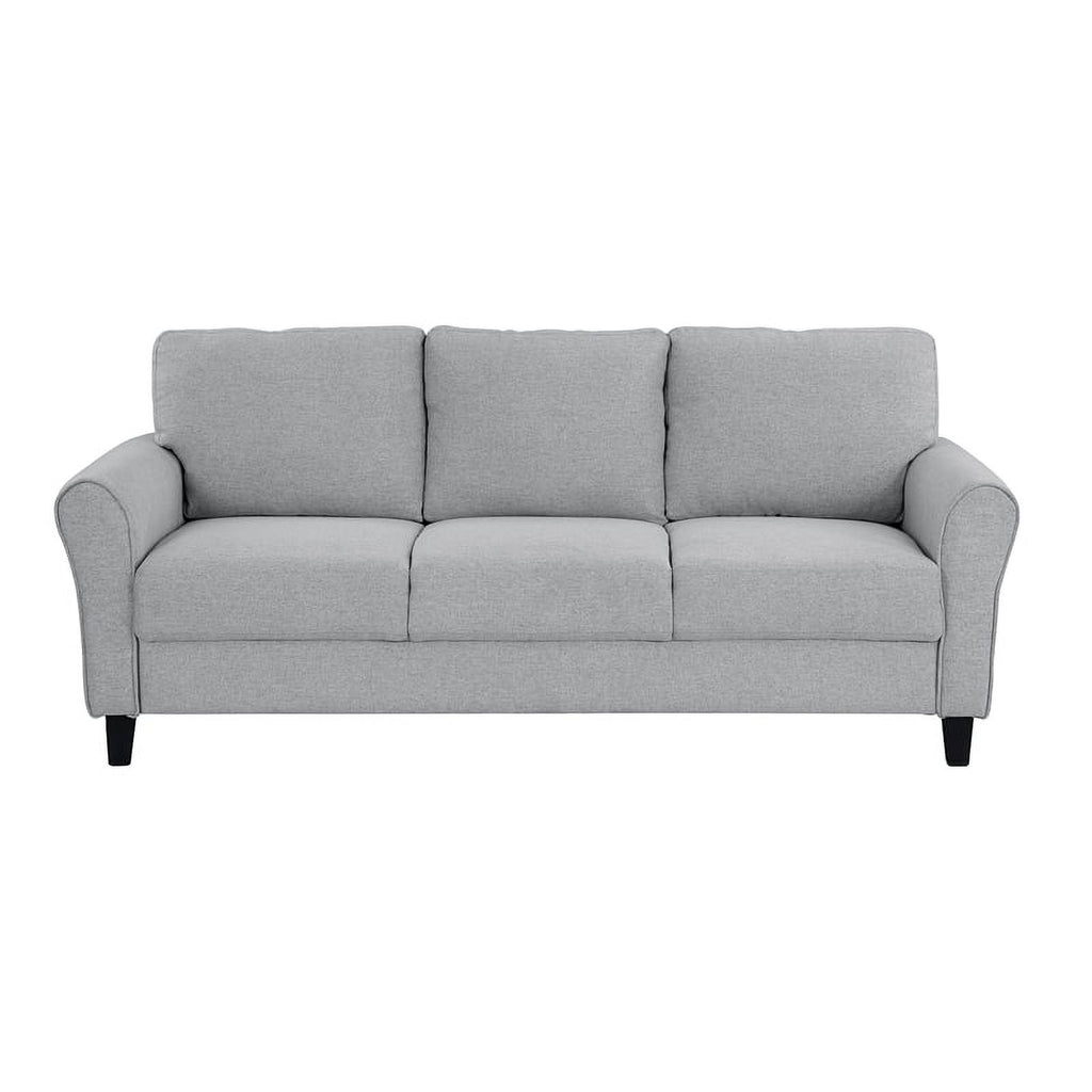 Textured Fabric 2-Piece Upholstered Sofa Set in Dark Gray I45987