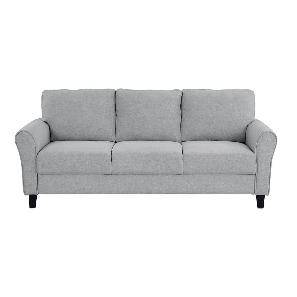 Textured Fabric 2-Piece Upholstered Sofa Set in Dark Gray I45987