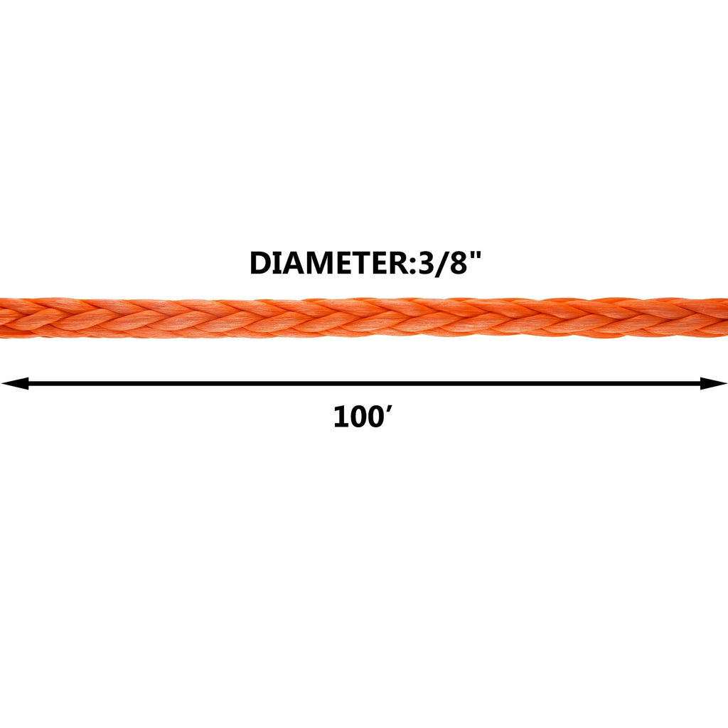 Synthetic Winch Rope Cable 3/8inch 100ft 18740lb L906