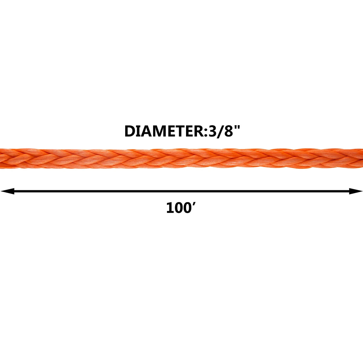 Synthetic Winch Rope Cable 3/8inch 100ft 18740lb L906