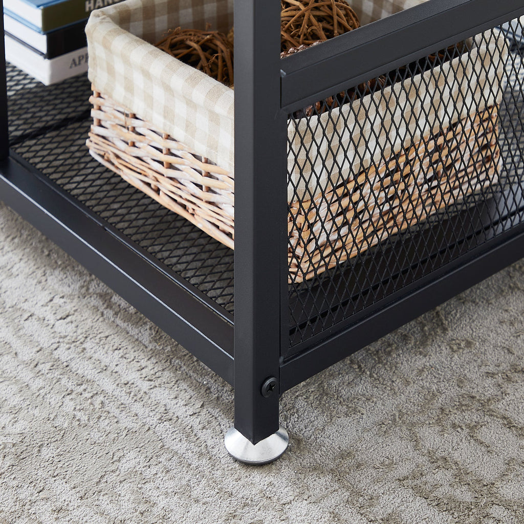 Charcoal Grey Rectangle Coffee Table with Storage Shelf C858835