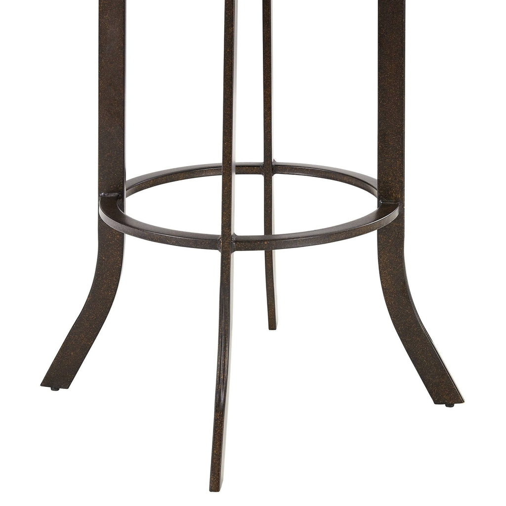 Auburn Bay and Brown Faux Leather Swivel Bar Stool G9055