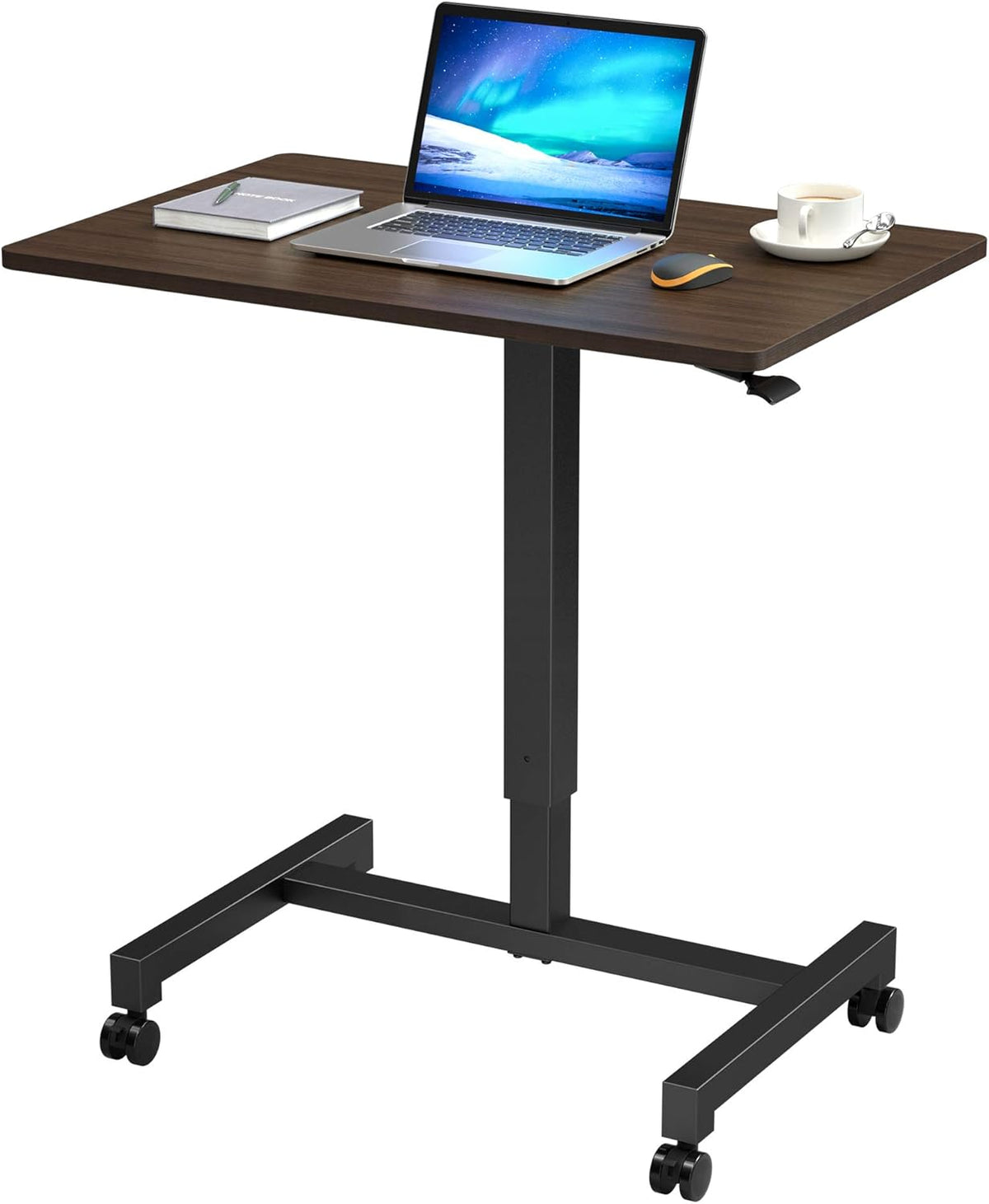 Pneumatic Adjustable Height Mobile Laptop Standing Desk Cart Z932