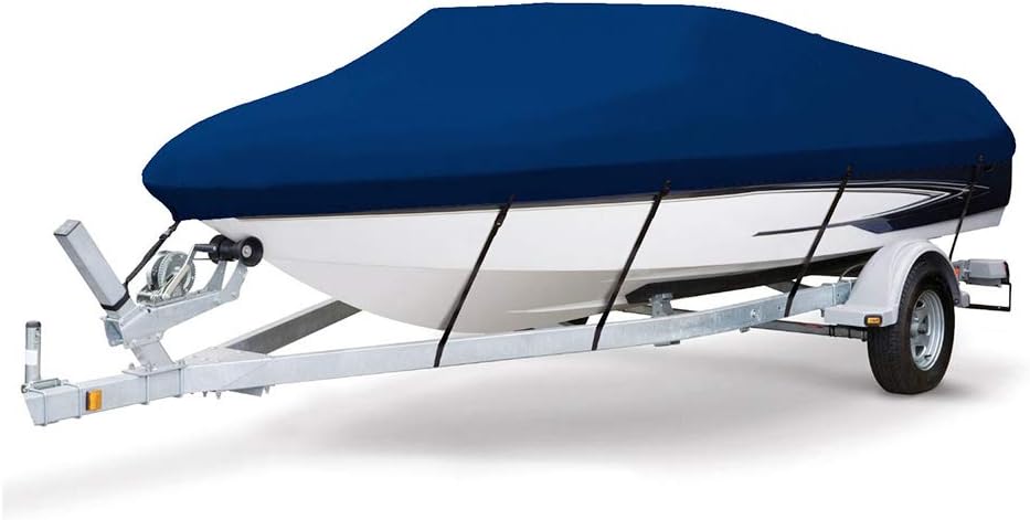 Blue Full Size Trailerable Boat Cover for V-Hull Tri-Hull Fishing Ski Bass Boats G905595