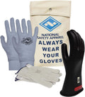 Class 0 Red Rubber Voltage Insulating Glove Premium Kit with FR Knit Glove and Leather Protectors N574482
