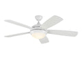 52 inch 5 Blade Ceiling Fan with Light Kit White Finish J7282