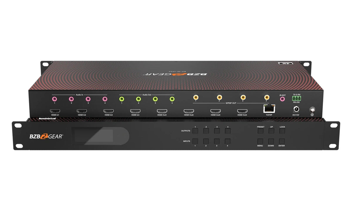 4x4 4K UHD Seamless HDMI Matrix Switcher Video Wall Processor MultiViewer with Scaler IR Audio IP RS-232 W3019