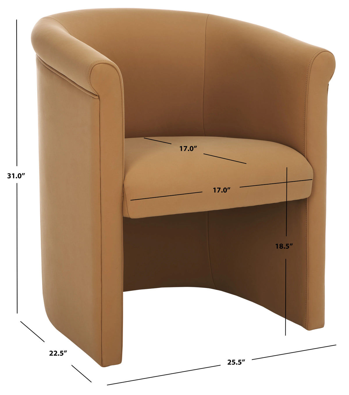 Brown Genuine Leather Dining Chair Z567