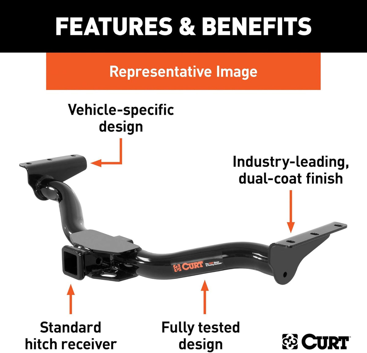 Class 3 Trailer Hitch, 2-Inch Receiver, Square Tube Frame R6391