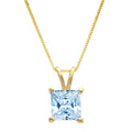 14k Yellow Gold Swiss Blue Topaz Pendant with Gold Chain G656593