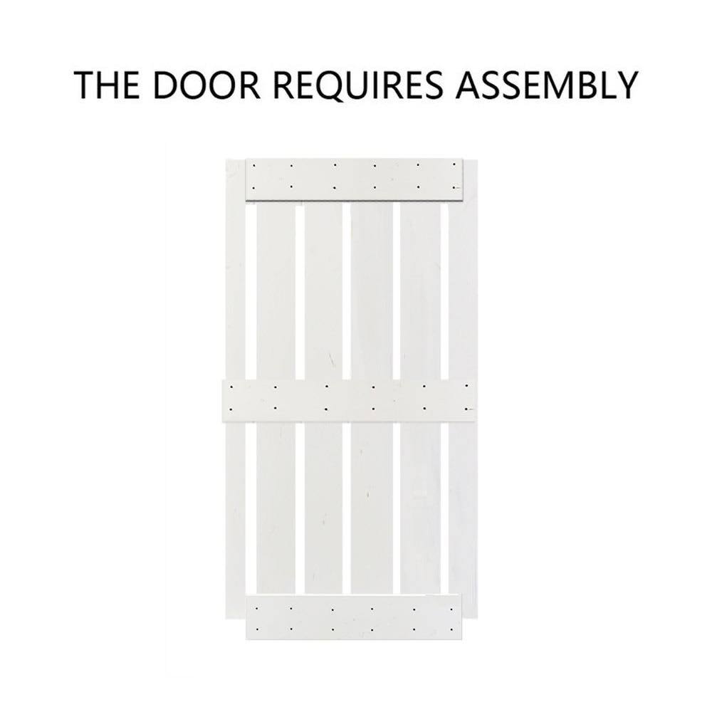 White Stained 2 Panel Barn Door with Sliding Hardware J136086