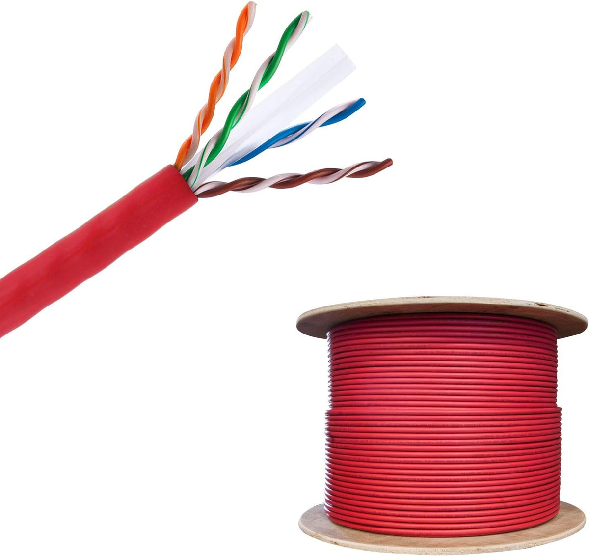White Cat6 1000 ft Bulk Ethernet Cable, Bare Solid Copper UTP, 23 AWG W717052