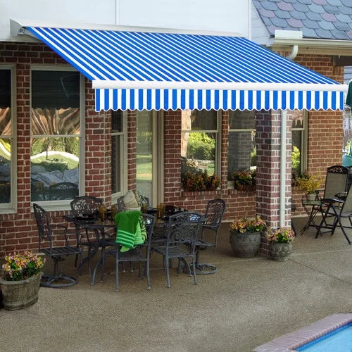 Motorized Retractable Awning with Hood Left Motor with Remote V401179