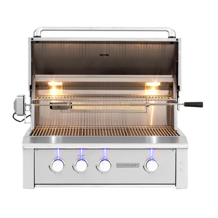 36-Inch 3-Burner Built-In Natural Gas Grill With Stainless Steel Burners & Rotisserie H53265