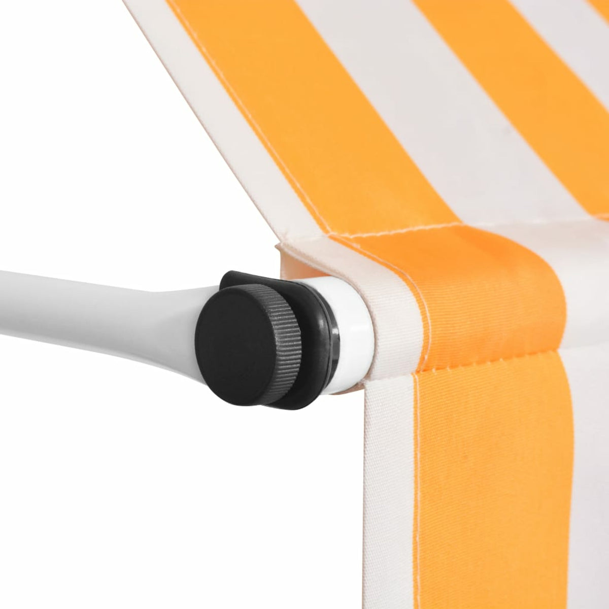 Manual Retractable Awning 59" Orange and White Stripes O298