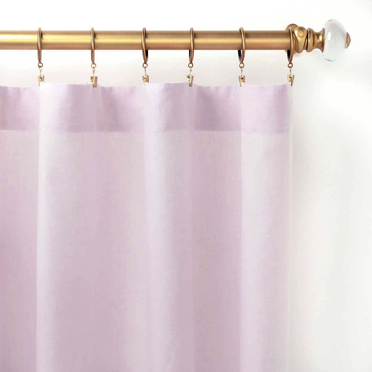 Glass Knob Satin Brass Finials Set of 2 D690760