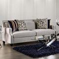 Light Gray Fabric Nailhead Sofa F552